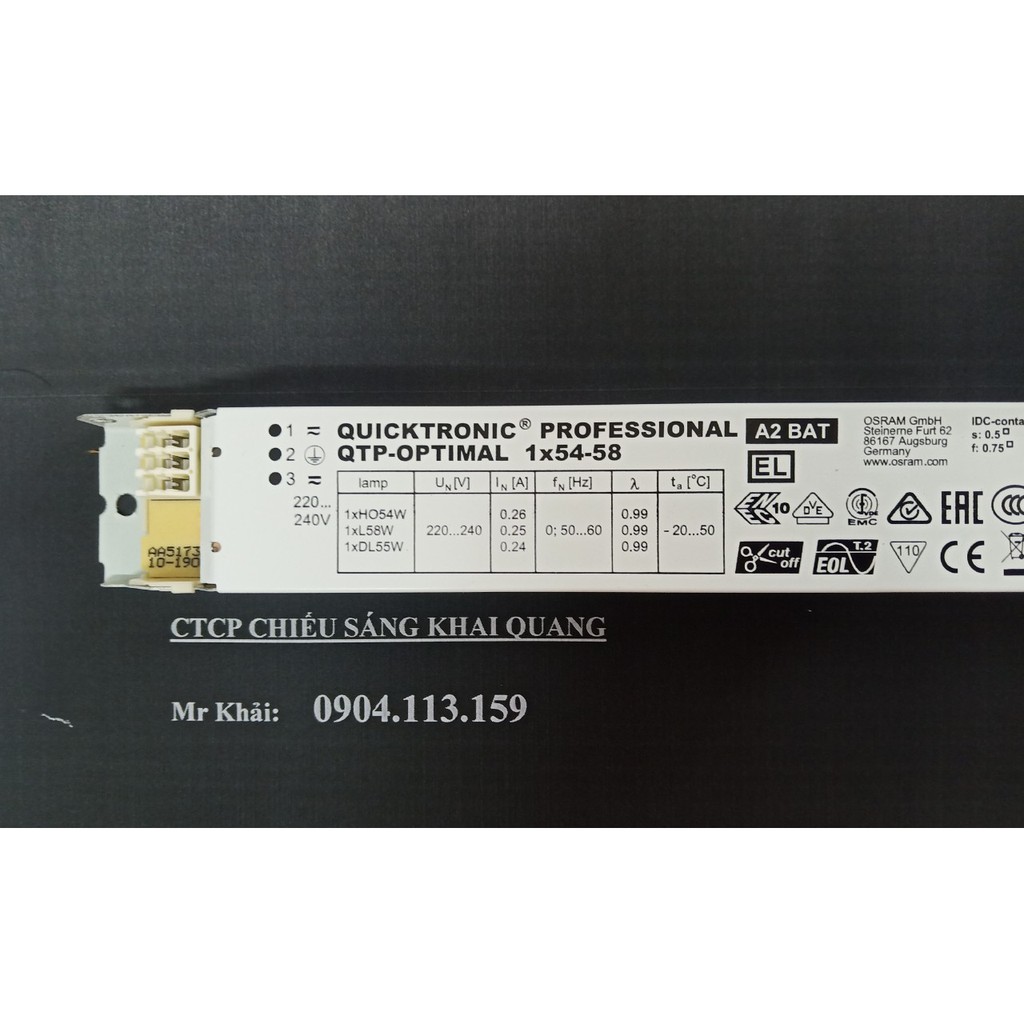 (SALE) Chấn lưu cho bóng 55W , 58W - Ballast Osram QTP-OPTIMAL 1x54-58W