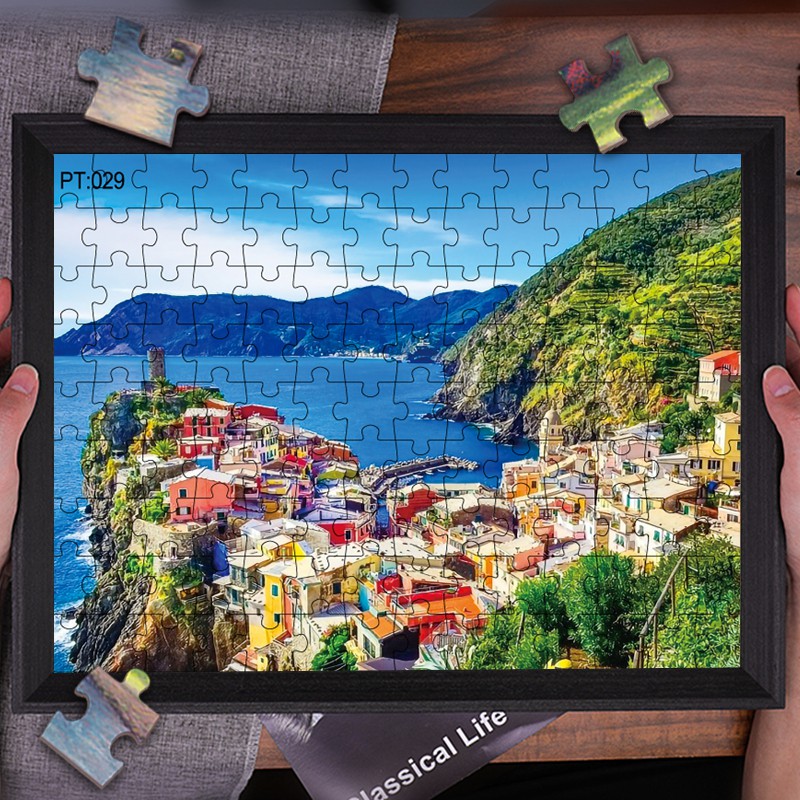 [Đủ size TOYJAN 20K xu 50K] Tranh sơn dầu phong cảnh xếp hình vui nhộn bộ đồ chơi giáo dục trẻ em 126 miếng