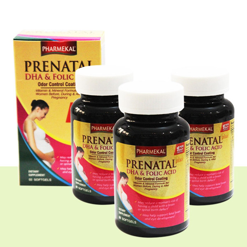 Combo Prenatal DHA & Folic Bổ Sung Dinh Dưỡng Cho Mẹ Bầu 60 Viên- 3 Hộp