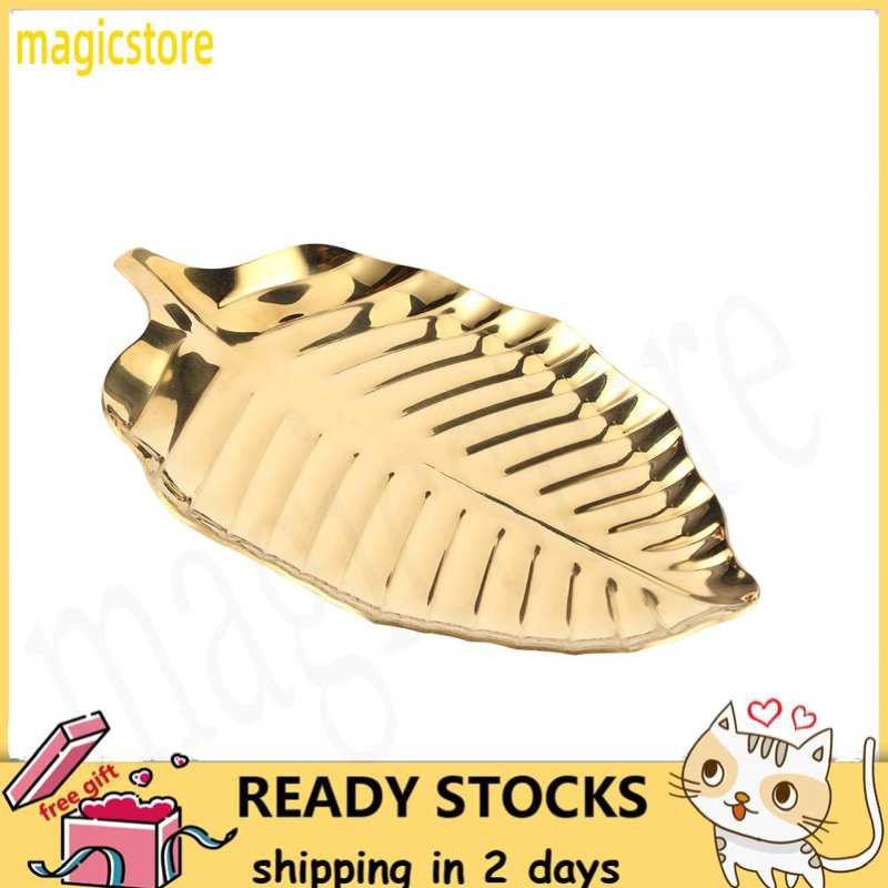 Magicstore Nordic Style Leaf Shaped Necklace Jewelry Display Tray Storage Organizer Decorative Props