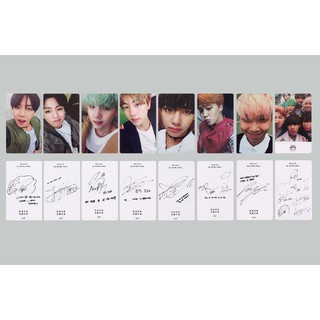 Thẻ ảnh kèm chữ kí các thành viên BTS