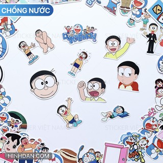 Sticker NOBITA DORAEMON & những người bạn chống nước dán bàn học, nón bảo hiểm, laptop, đàn guitar, đạp điện, máy tính