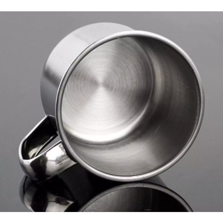 Ly inox có quai uống nước. Ca làm đá có quai bằng inox Dung tích 200ml