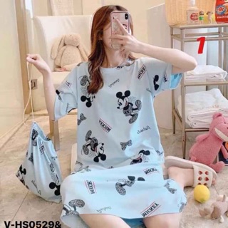 Váy ngủ suông chấm bi -HS
