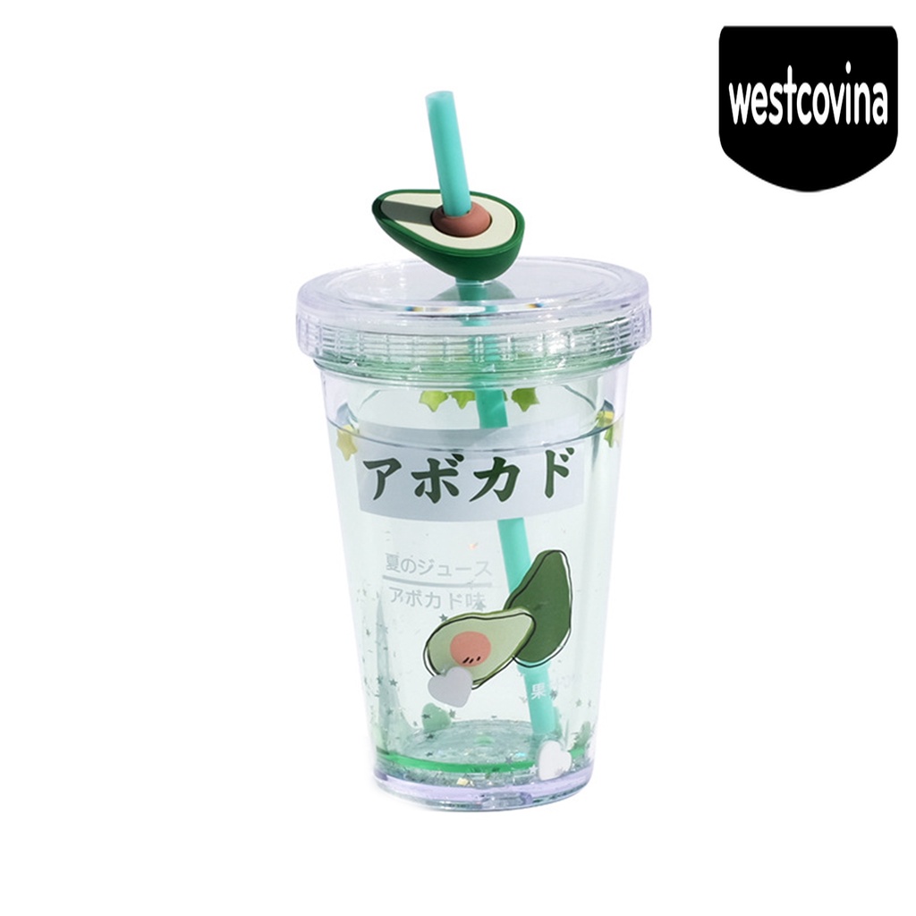 [Hot]☀ Bình Nước Nhựa 320ml Thân Thiện Với Môi Trường In Họa Tiết Hoạt Hình Dễ Thương