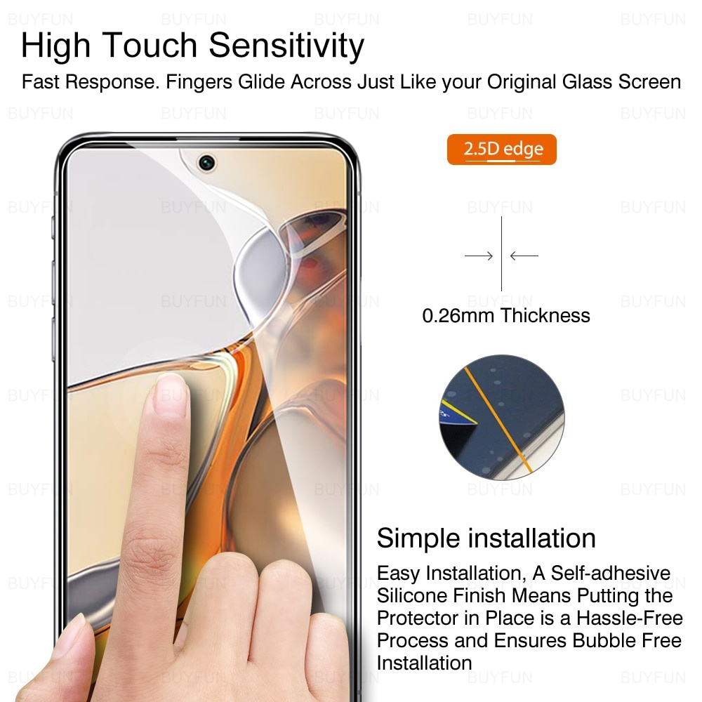 Set 3 Kính Cường Lực 1000D Bảo Vệ Màn Hình Cho Xiaomi 11T Pro Mi11t Mi 11 Lite 5G NE Mi11 T 11lite 11tpro