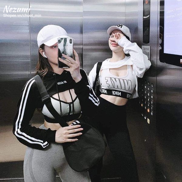 (Sẵn trắng, đen S M L) Áo hoodie croptop dài tay trơn hở ngực Lisa Rose Blackpink không kèm áo trong (dance, gym) | BigBuy360 - bigbuy360.vn