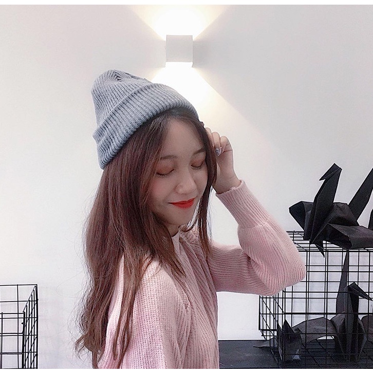 Mũ len dệt kim vải nhung phong cách đường phố 13011 dành cho các cặp đôi nam và nữ