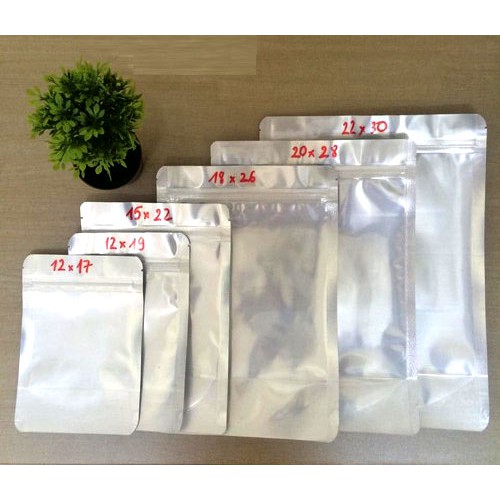 1KG TÚI ZIP BẠC ĐÁY ĐỨNG ĐỰNG THỰC PHẨM, TÚI ZIPPER ĐỰNG SỮA, BÁNH KẸO 1 MẶT TRONG 1 MẶT BẠC, TÚI ZIP CAO CẤP