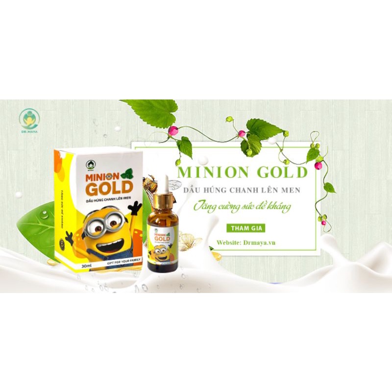 Dầu húng chanh lên men Minion gold giúp hỗ trợ giảm ho, tiêu đờm, tăng cường hệ hô hấp cho trẻ (30ml)