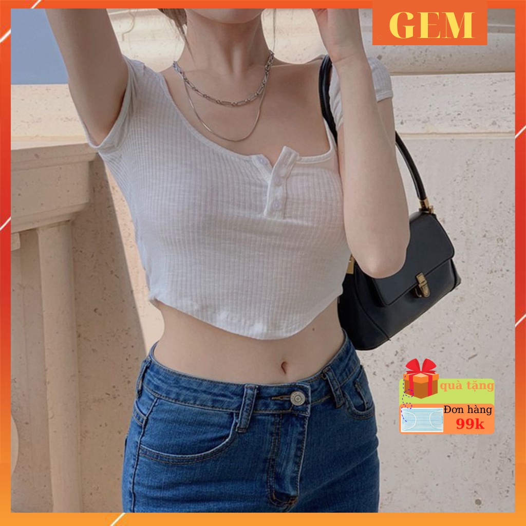 áo croptop kiểu tay ngắn vạt bầu sexy