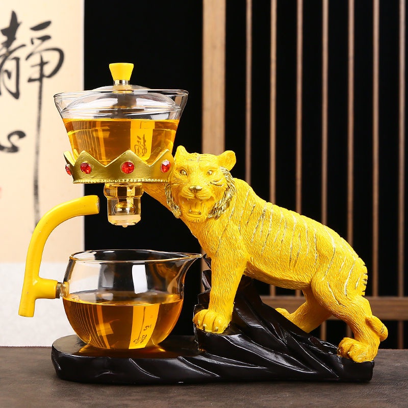 ☏✎✽Tiger nổ mô hình tự động kung fu bộ trà thủy tinh bát trà ấm pha trà bộ tách trà cao cấp