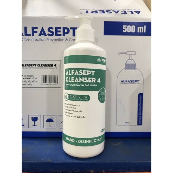 Xà Phòng Rửa Tay ALFASEPT Cleanser 4 Giúp Khử Khuẩn Nhanh Chóng, Tăng Cường Khả Năng Giữ Ẩm Cho Da Lọ 500ml