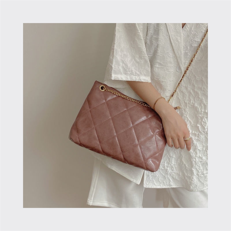 Kết Cấu Da Cừu Giả Cao Cấp!Túi Xách Phối Dây Xích Thiết Kế Cá Tính Thời Trang