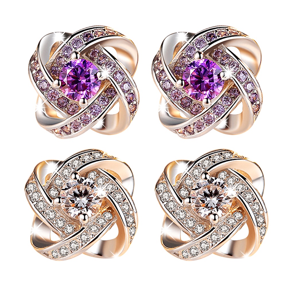 Đôi bông tai đính đá kiểu dáng sang trọng cho nữ