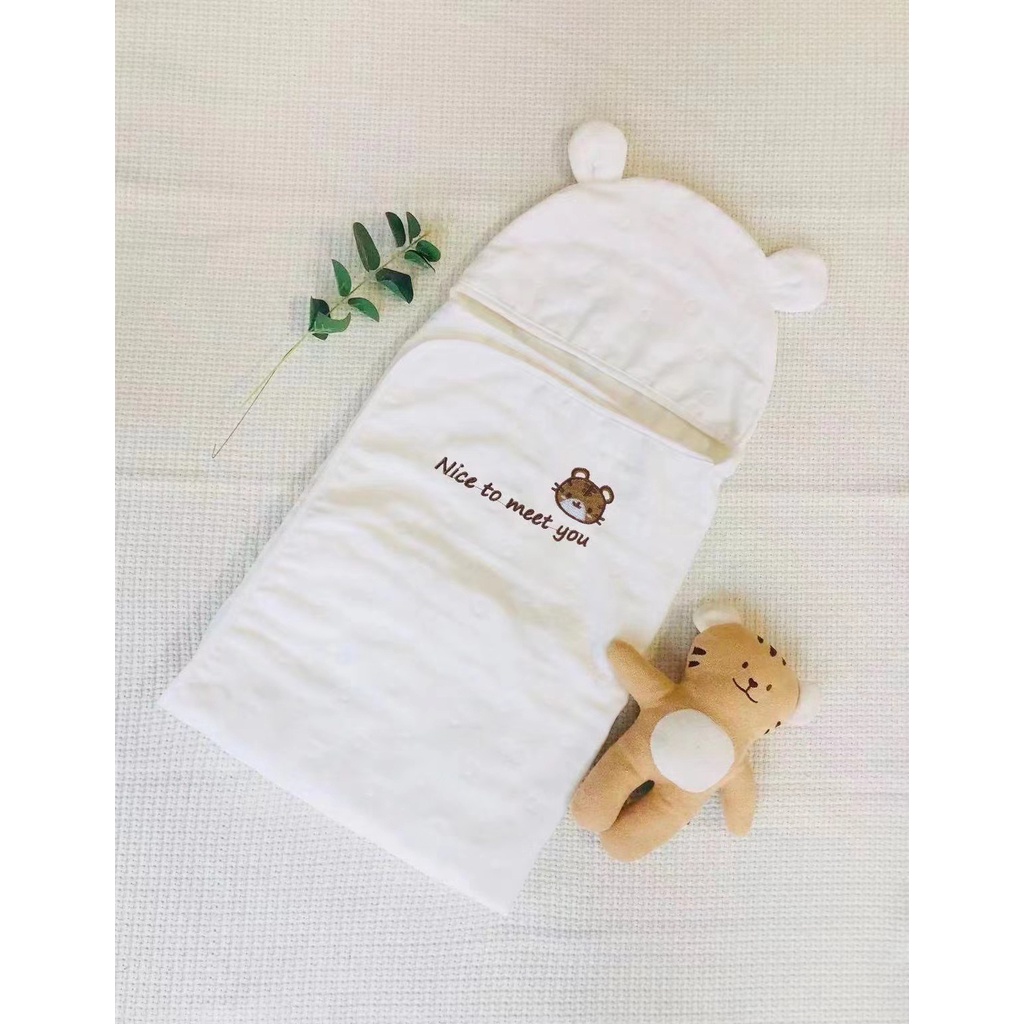 Khăn Choàng Tắm cotton Sáu Lớp Có Mũ Trùm Xinh Xắn Dành Cho Bé