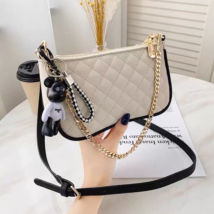 Túi xách nữ đeo chéo đeo vai kẹp nách dây da pha xích thời trang công sở cao cấp giá rẻ
