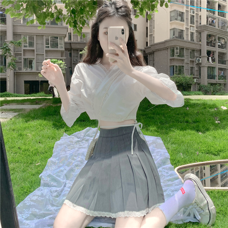 Chân Váy Chữ A Phối Ren Thời Trang Nữ Tính | BigBuy360 - bigbuy360.vn