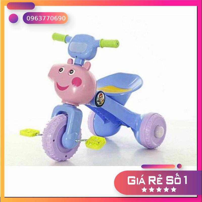 XE ĐẠP 3 BÁNH PEPPA PIG MÀU XANH CÓ ĐÈN VÀ NHẠC