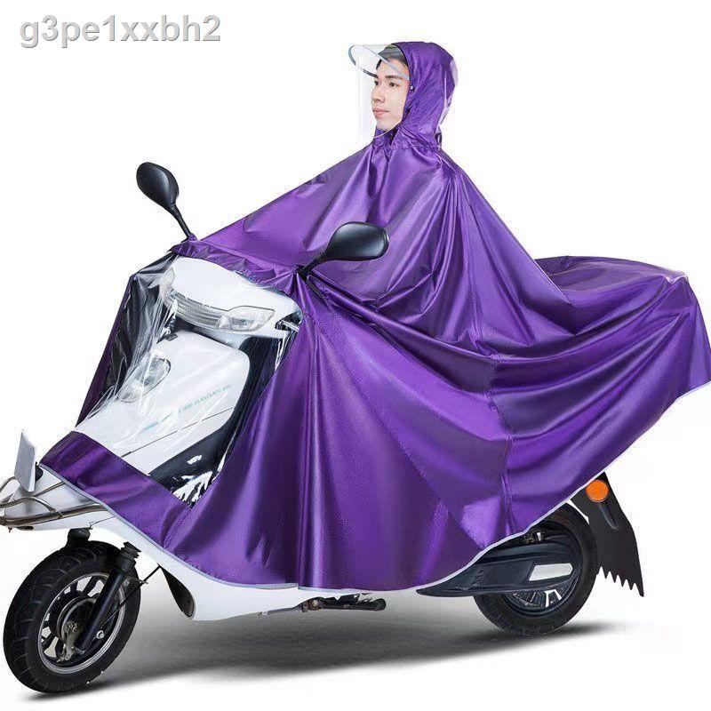 ◈▪Áo mưa xe đạp điện máy poncho đơn đôi vành mẫu người lớn tăng loại dày dặn chống cháy nổ đi bền bỉ