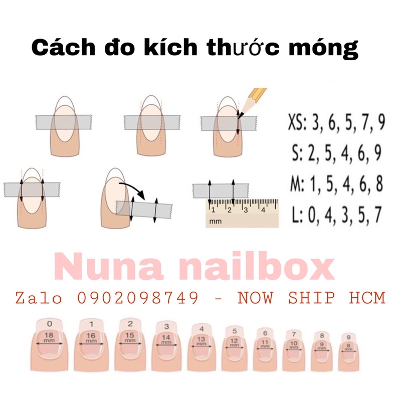 Nailbox Nuna móng úp thiết kế bò sữa hồng . nail box sẵn có now ship. tặng kèm keo dũa