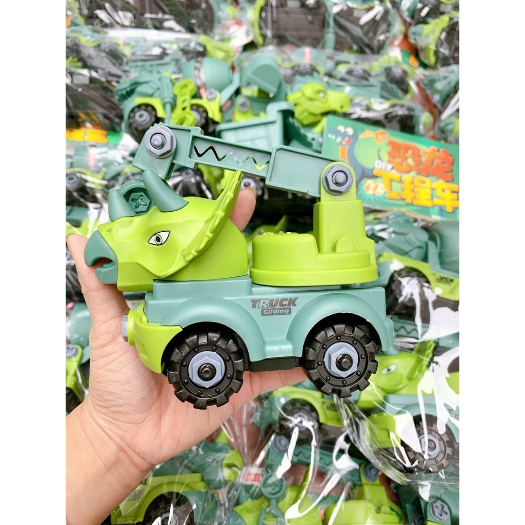 Đồ Chơi Xe Khủng Long Lắp Ráp Kèm Tua Vít