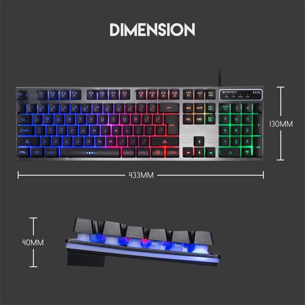 Bàn phím máy tính Gaming FANTECH K613L FIGHTER II 19 Phím Anti Ghosting LED 3 chế độ - Hàng phân phối chính hãng - Bảo h