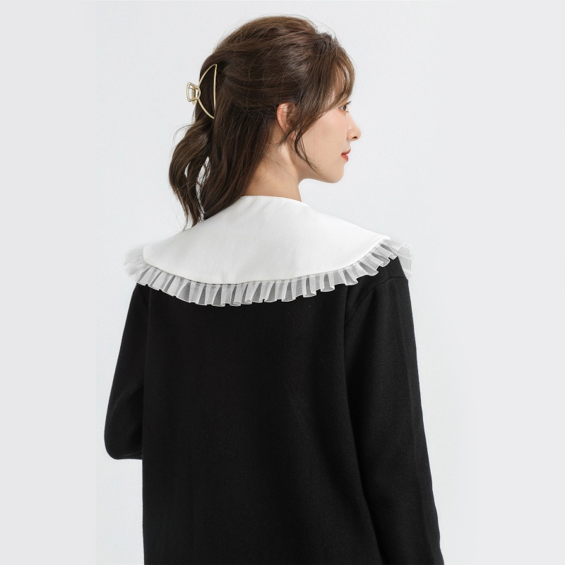 Cổ Áo Sweater Giả Nhún Bèo Dễ Tháo Rời Thời Trang Cho Nữ