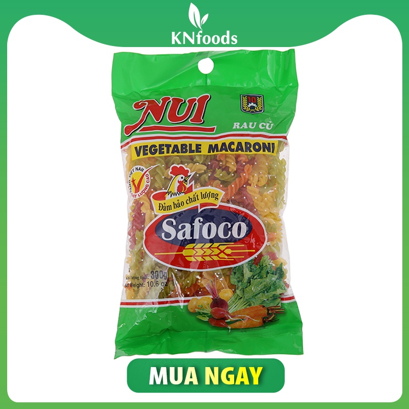 Nui xoắn rau củ safoco gói 300g (HSD: tháng 3/2022)
