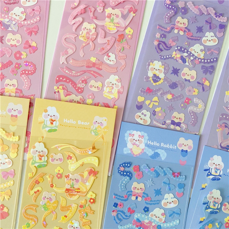 Sticker PET Hình Dán Trang Trí Toploader Bullet Journal Bộ Hello