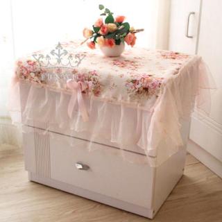 Khăn trải bàn hoạt tiết hoa phối ren xinh xắn sang trọng 75x80cm