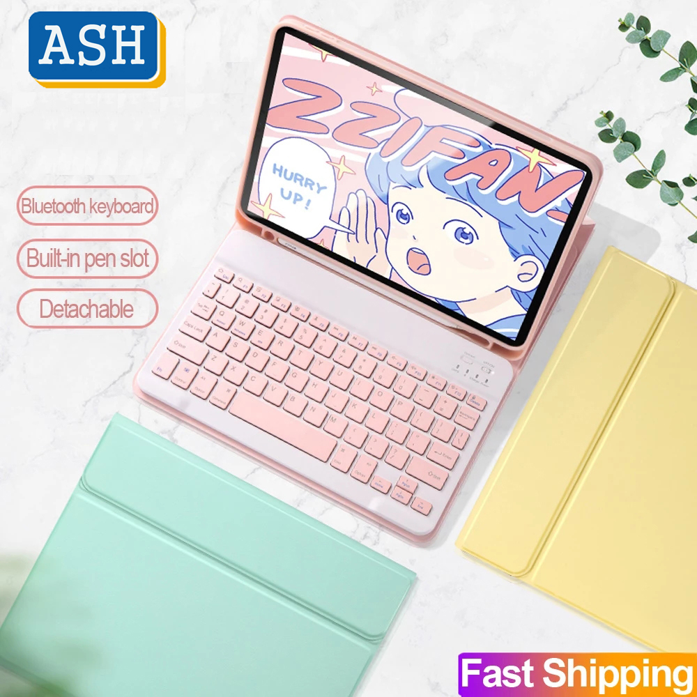 Ốp máy tính bảng da kèm bàn phím Bluetooth không dây cho Samsung Galaxy Tab S7 FE 12.4" S7 Plus Tab S7 Plus S7 FE