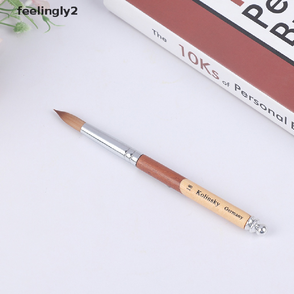 [Hàng mới về] Cọ vẽ trang trí móng lông đen bằng acrylic cán gỗ màu hồng pha lê bằng kim loại phù hợp cho bột/ chất lỏng