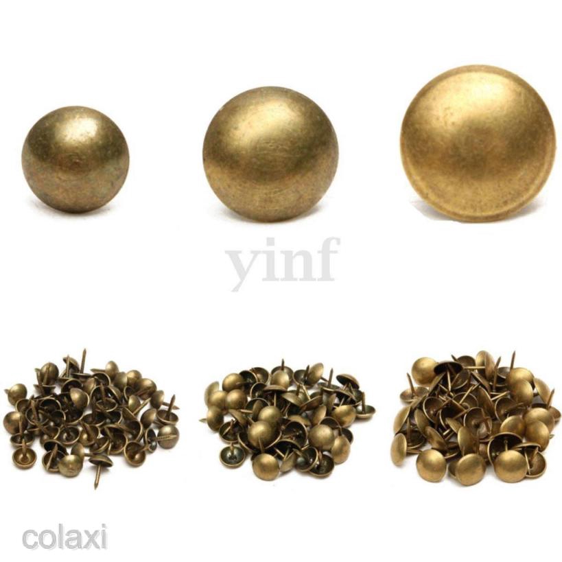 Bộ 100 đinh tán bằng đồng 4 kích cỡ trang trí nội thất chất lượng