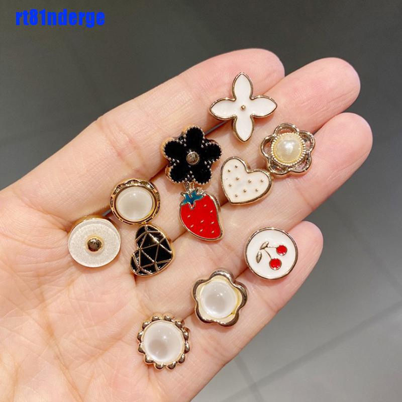 Set 10 Khuy Măng Sét Đính Hạt Ngọc Trai Dành Cho Nữ