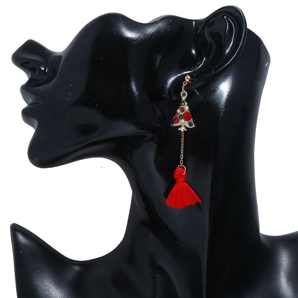 PINEVN Bông Tai Dáng Dài Hình Chiếc Tất Đính Chuông Giáng Sinh Dễ Thương