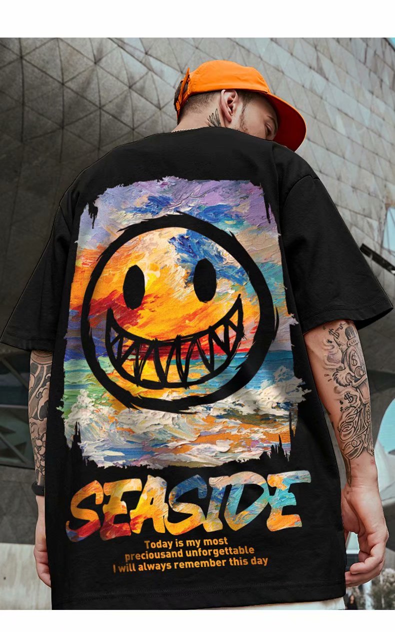 Áo thun tay ngắn dáng rộng thời trang cá tính trẻ trung cho cả nam và nữ cho cỡ S-8XL | BigBuy360 - bigbuy360.vn