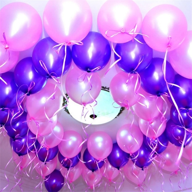 Set 50 Bong Bóng Cao Su Latex Trong Suốt 10 Inch Bơm Khí Heli Trang Trí Nhà Cửa/Tiệc Cưới