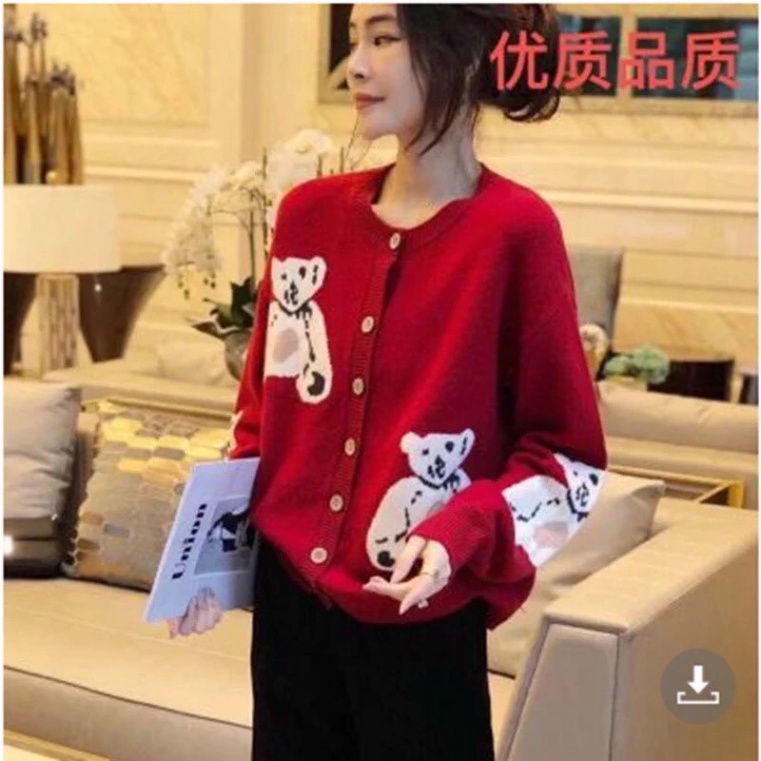 Áo cadigan len, áo khoác cardigan nữ tay dài kiểu phong cách Hàn Quốc xiaozhainv 2021