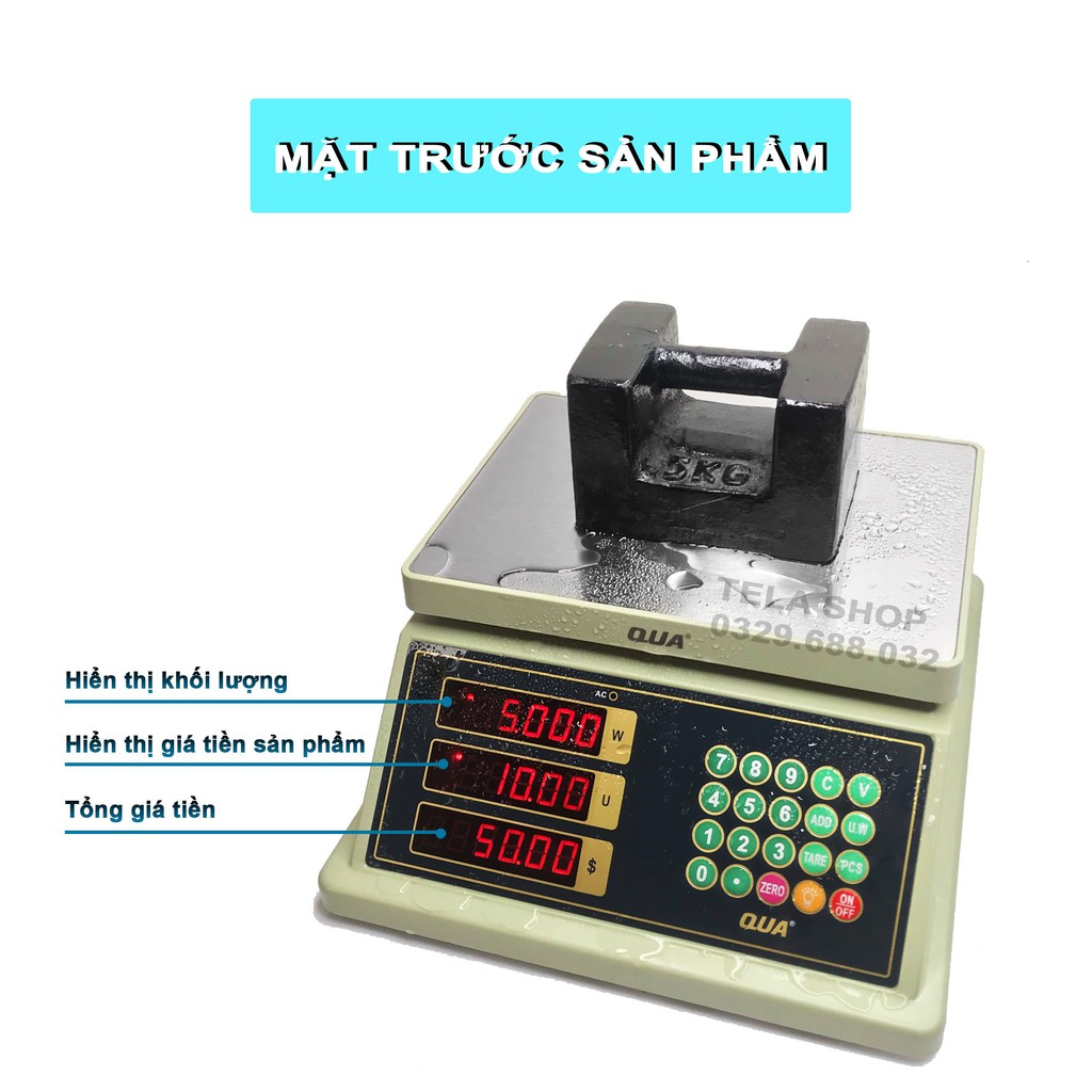 Cân Điện Tử Tính Tiền 30kg Chống Nước Hai Màn Hình Trước Sau Tela Shop