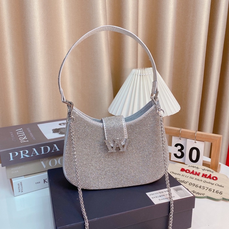 Túi Đính Đá Size 22 Cm Hàng Cao Cấp Full bocx Nguyên Siu Đeo Chéo Đeo Kẹp Nách