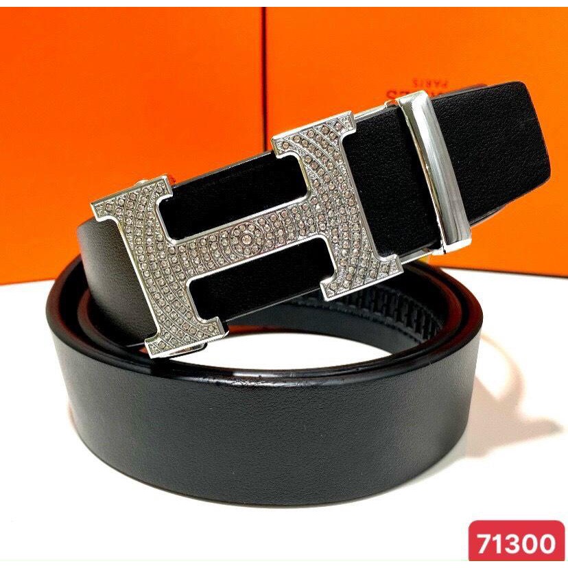 Dây lưng nam dây nịt nam chữ H mặt đính đá cao cấp