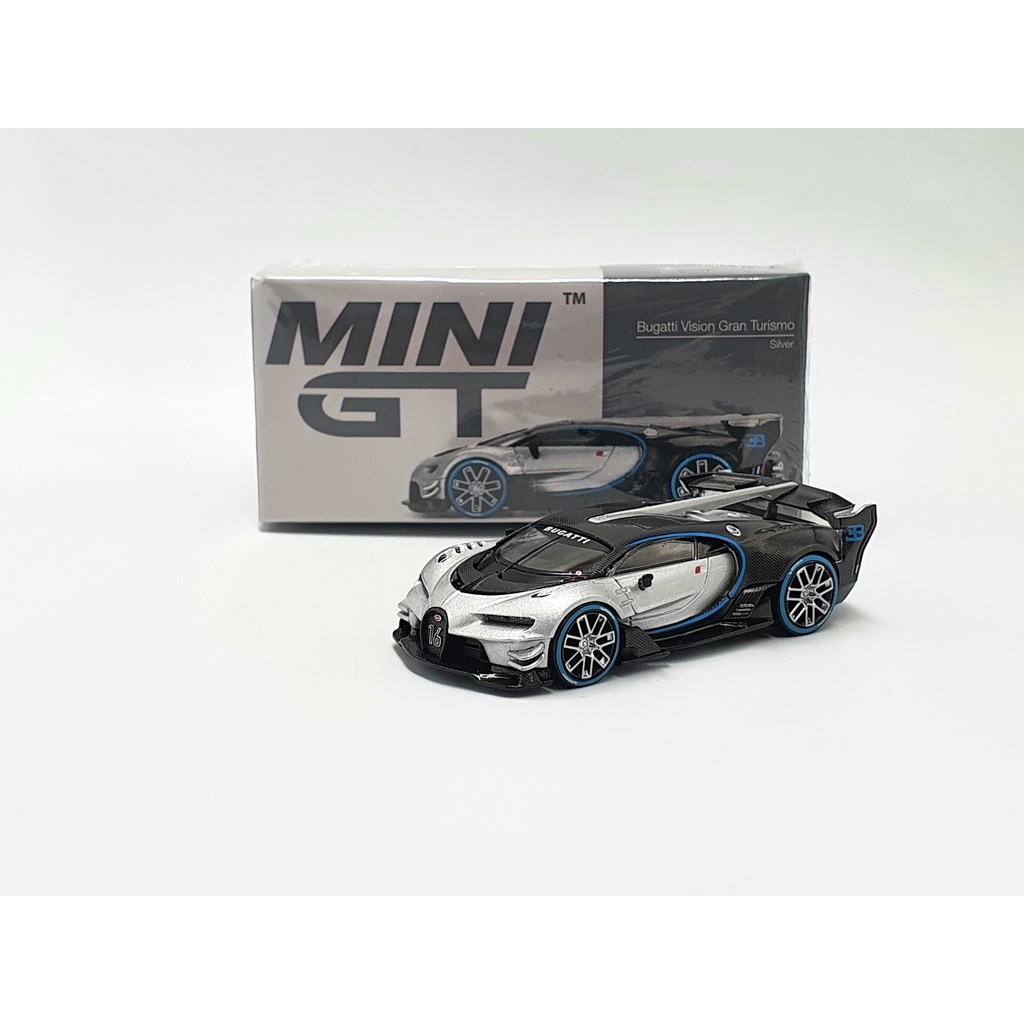 Xe Mô Hình Bugatti Vision Gran Turismo Silver LHD 1:64 MiniGT