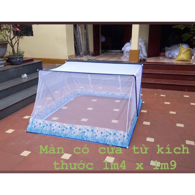 Màn Xếp Thông Minh Khung Inox 304 Chân Viền Vải Lụa Chống Muỗi Cao Cấp