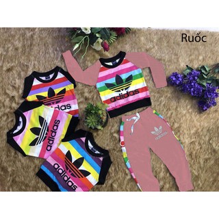 Đồ bộ quần áo thun dài tay bé trai, bé gái mặc được, chất cotton thoải mái - Quần áo trẻ em (Màu Hồng ruốc).