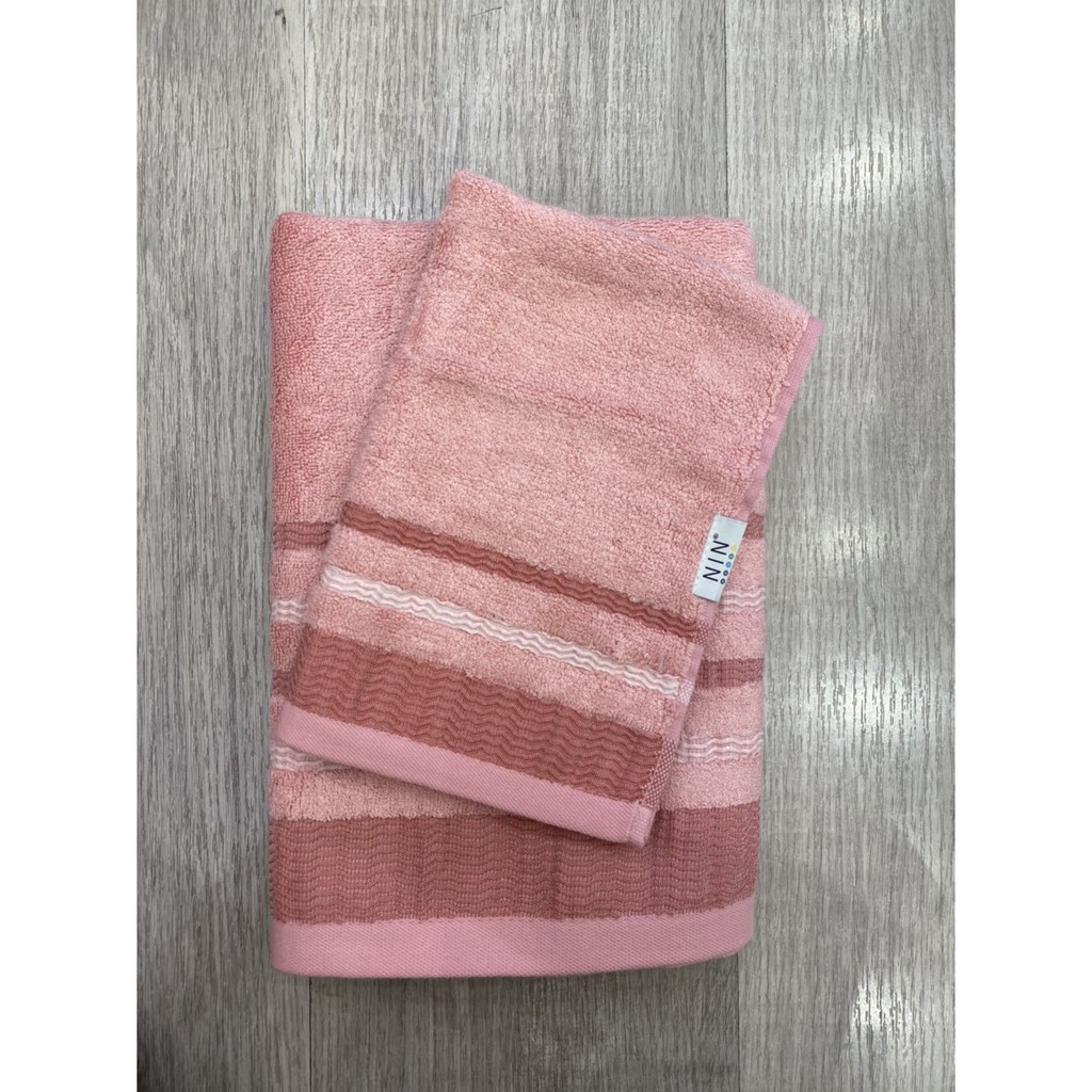 Bộ khăn sợi tre Bamboo NIN House - Pink mềm mại sau nhiều lần giặt