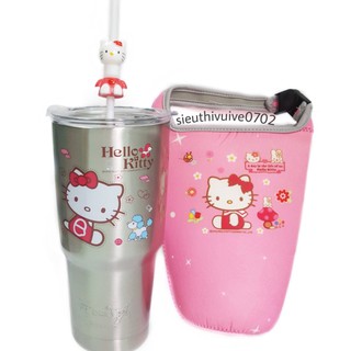 BỘ LY GIỮ NHIỆT KITTY BẠC INOX