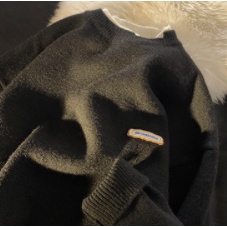 Áo len sweater tay dài cổ tròn dáng rộng hợp thời trang sành điệu cho nam