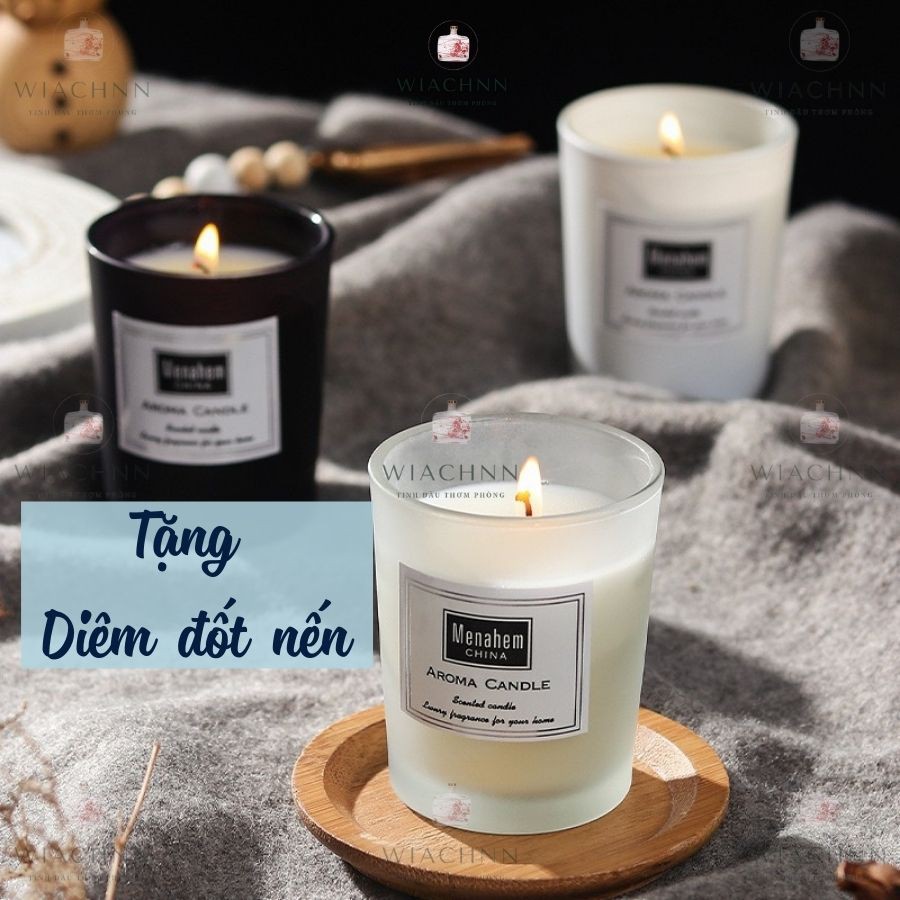 Nến Thơm Thư Giãn Không Khói Cao Cấp Aroma Menahem - Nến Thơm Sáp Đậu Nành