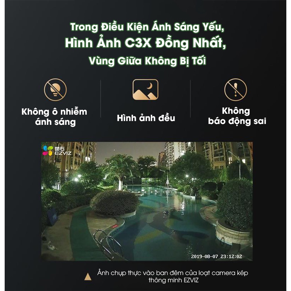 Camera Wifi Ezviz C3X Ngoài Trời Thông Minh, Có Màu Ban Đêm 2MP 1080P Full HD